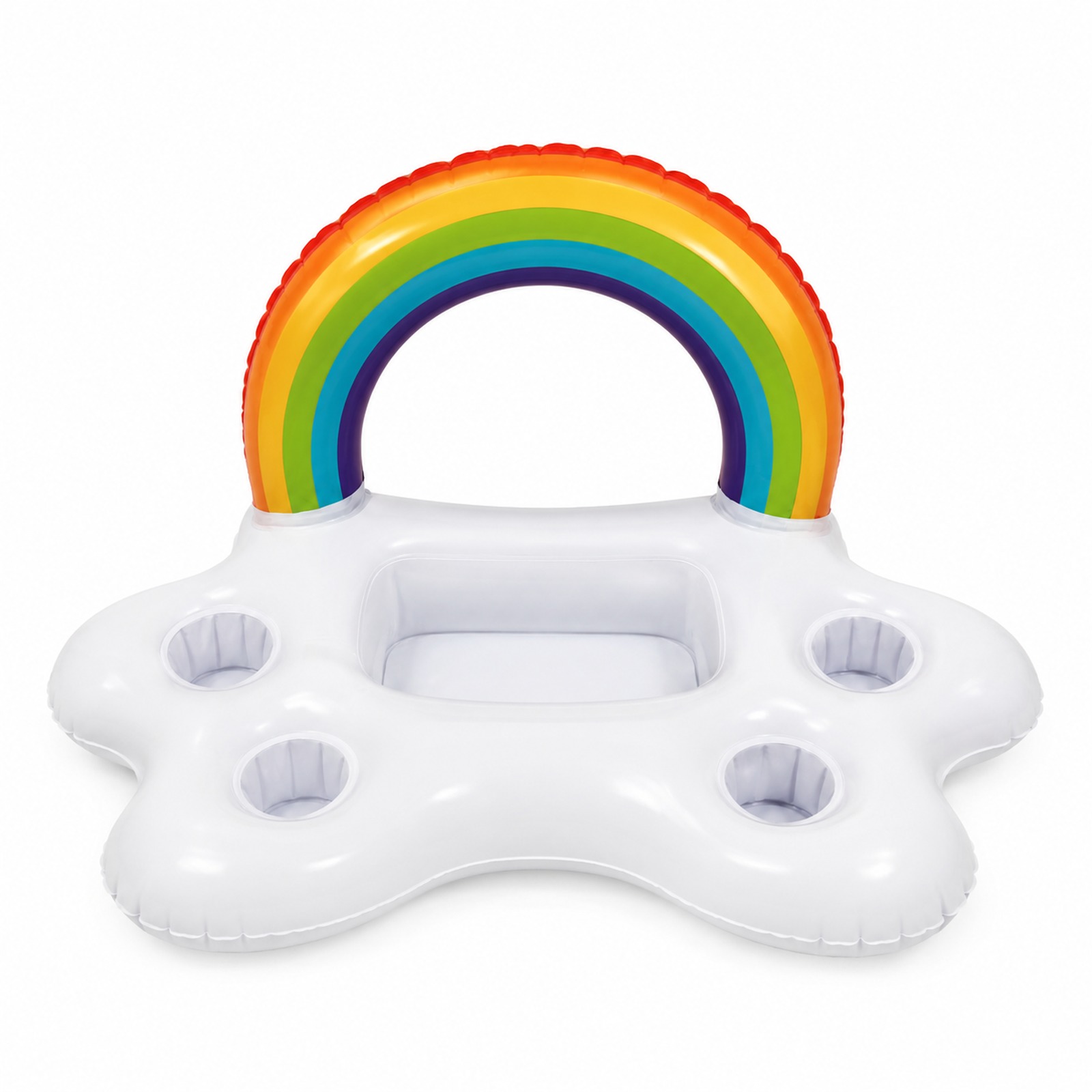 Rainbow Inflatable Pool Drink Float with Cup Holders – Summer Pool Party Floating Tray - Image 4