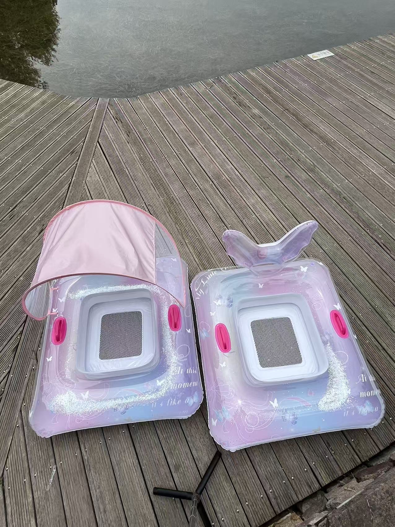 Transparent Unicorn Pool Lounge with Mesh Seat & Optional Canopy - Image 5
