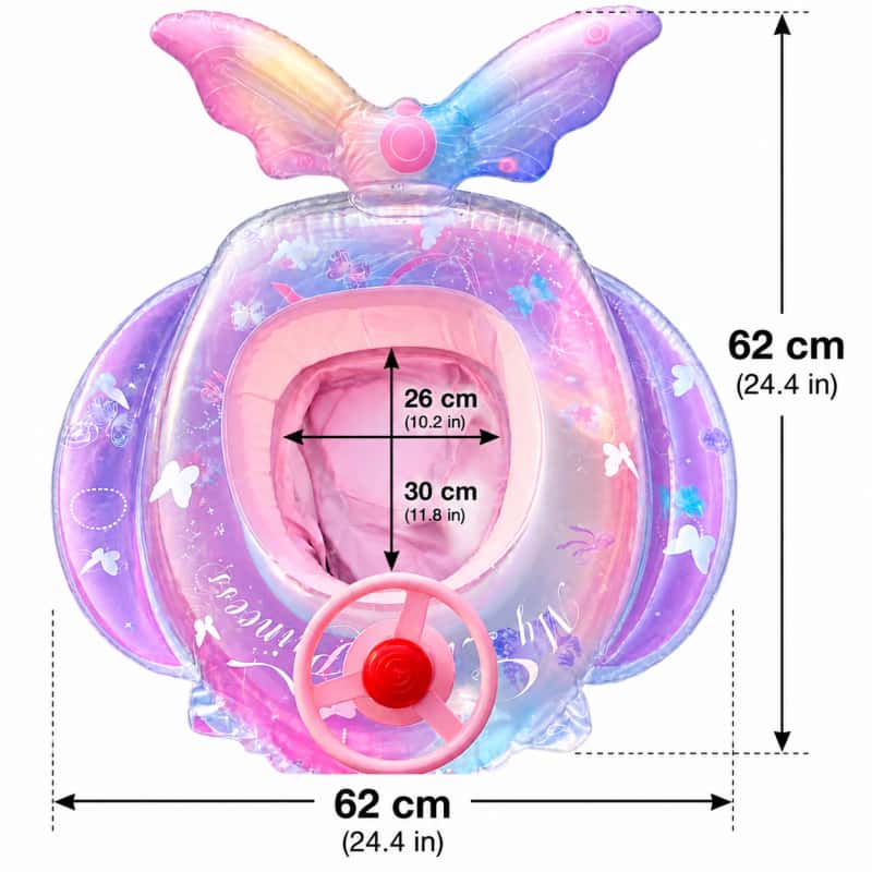 Kids Mermaid Inflatable Pool Float with Steering Wheel, Cute Water Toy for Summer Swimming - Image 3