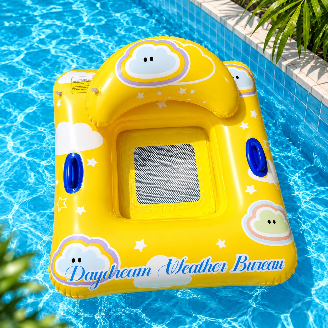 Inflatable Pool Lounge with Mesh Seat & Optional Canopy - Image 4