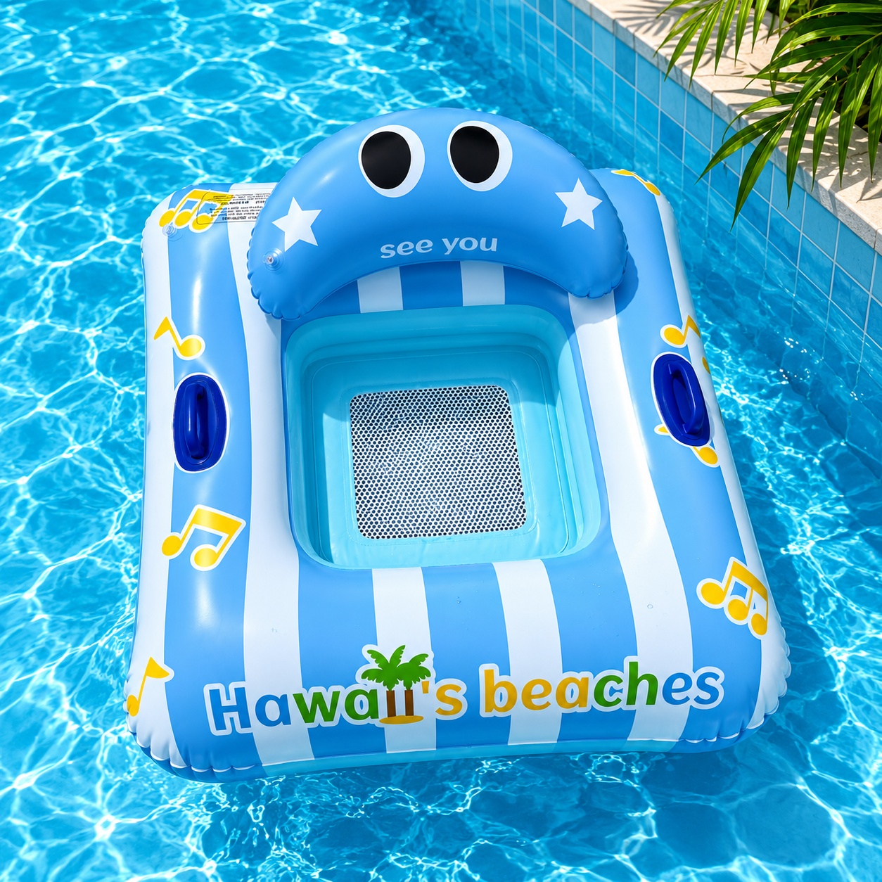 Inflatable Pool Lounge with Mesh Seat & Optional Canopy - Image 2