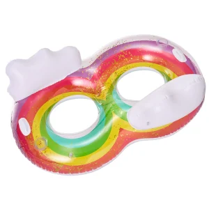 glitter inflatable pool ring – Rainbow Pool Ring – VAYNORI