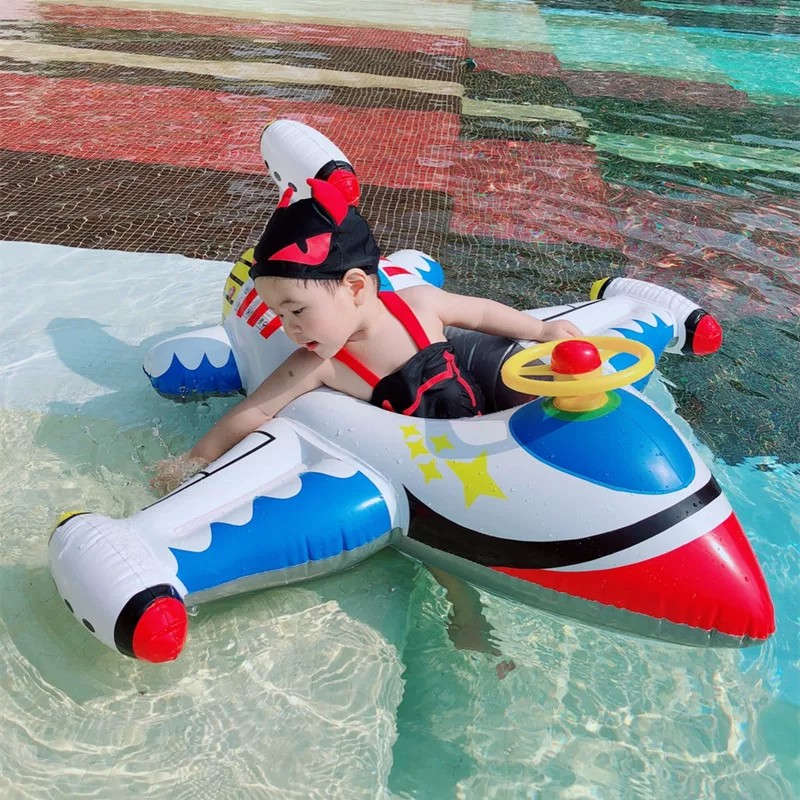 Inflatable Airplane Pool Float with Seat & Steering Wheel