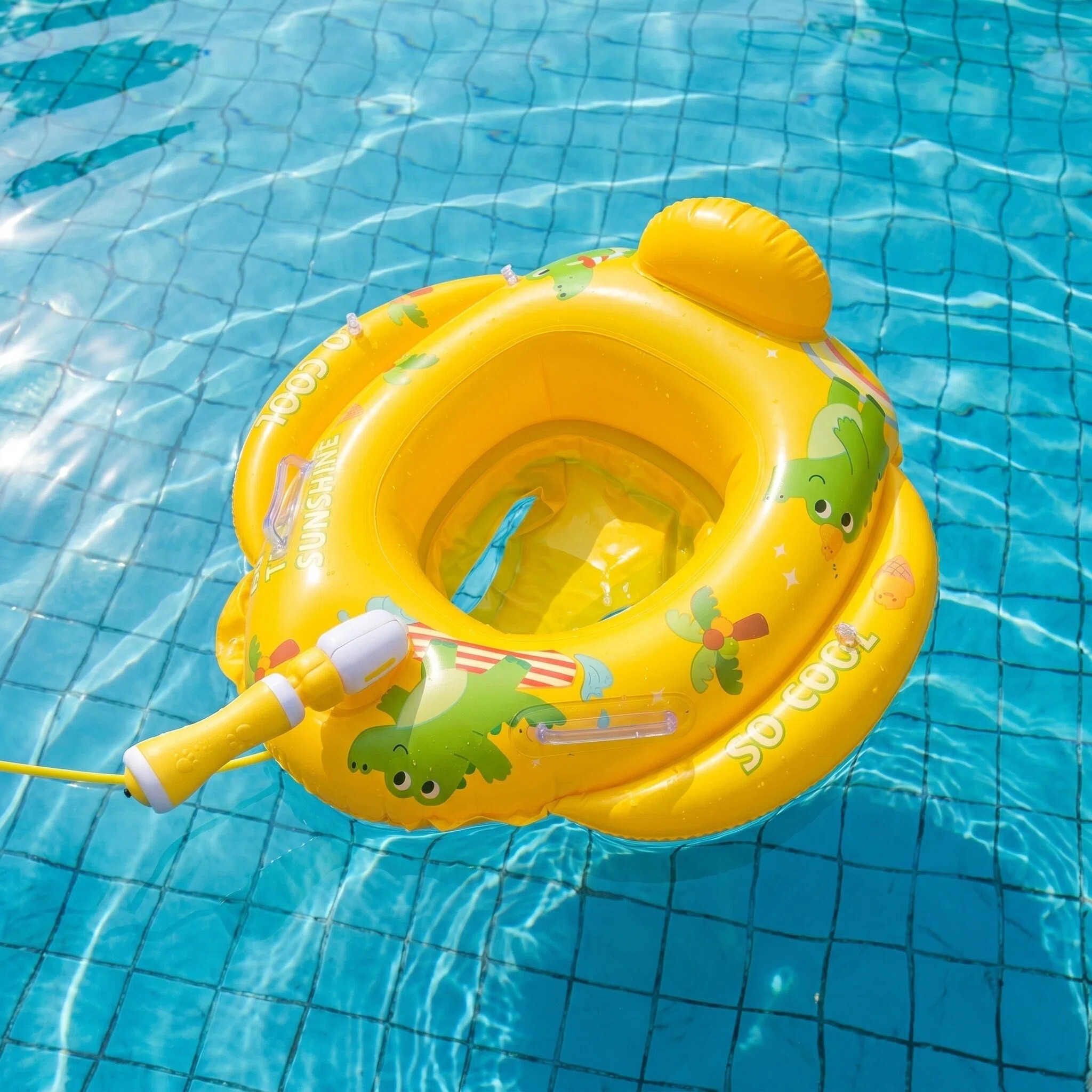 Inflatable Pool Float with Water Gun & Seat – Dinosaur Design