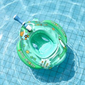 Inflatable Pool Float with Water Gun & Seat – Green Cartoon Design