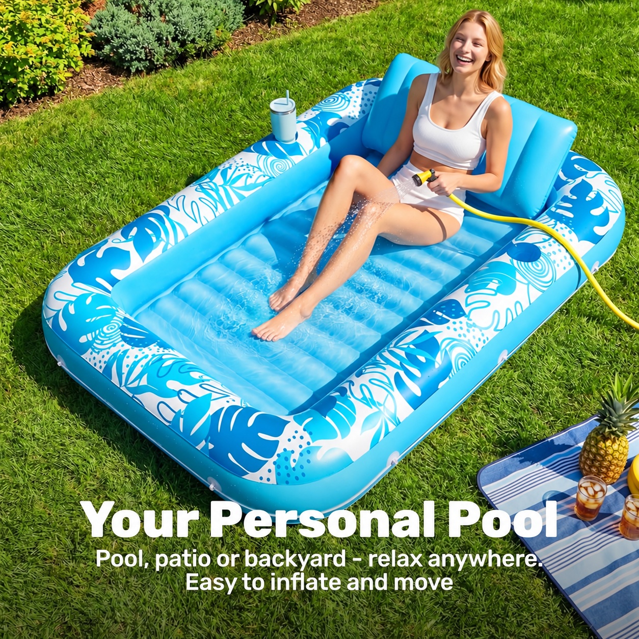 Inflatable Tanning Pool Lounger for Adults | VAYNORI - Image 3