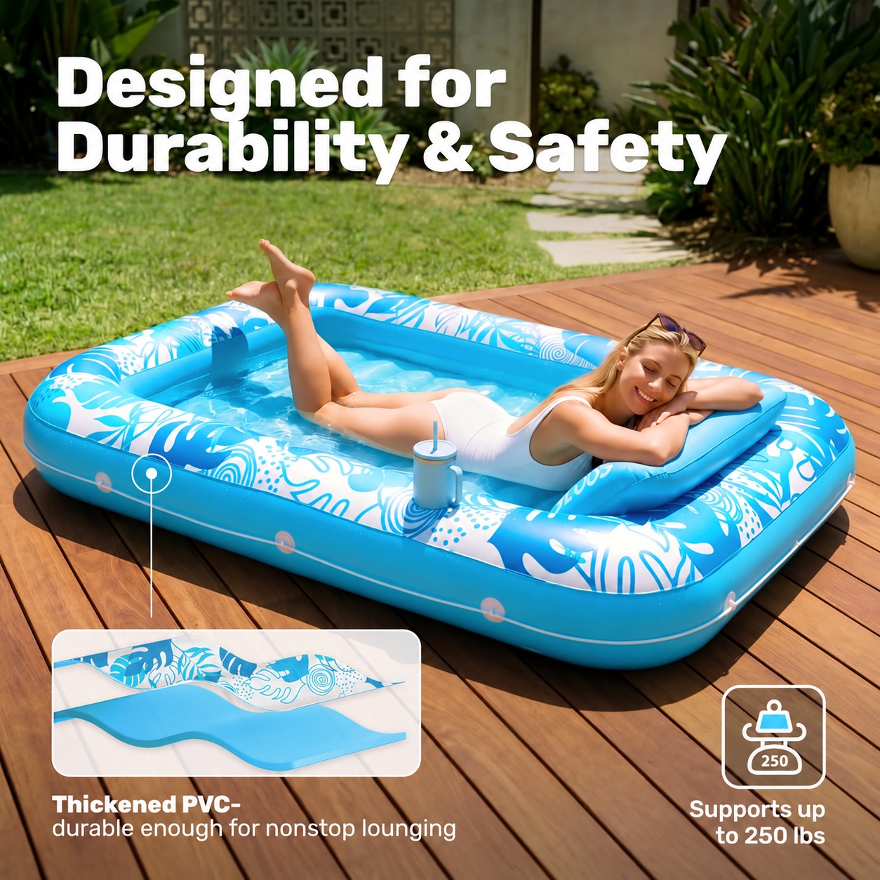 Inflatable Tanning Pool Lounger for Adults | VAYNORI - Image 4