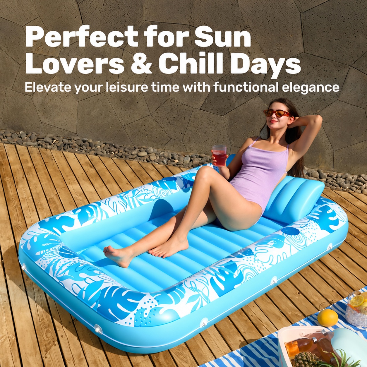 Inflatable Tanning Pool Lounger for Adults | VAYNORI - Image 5