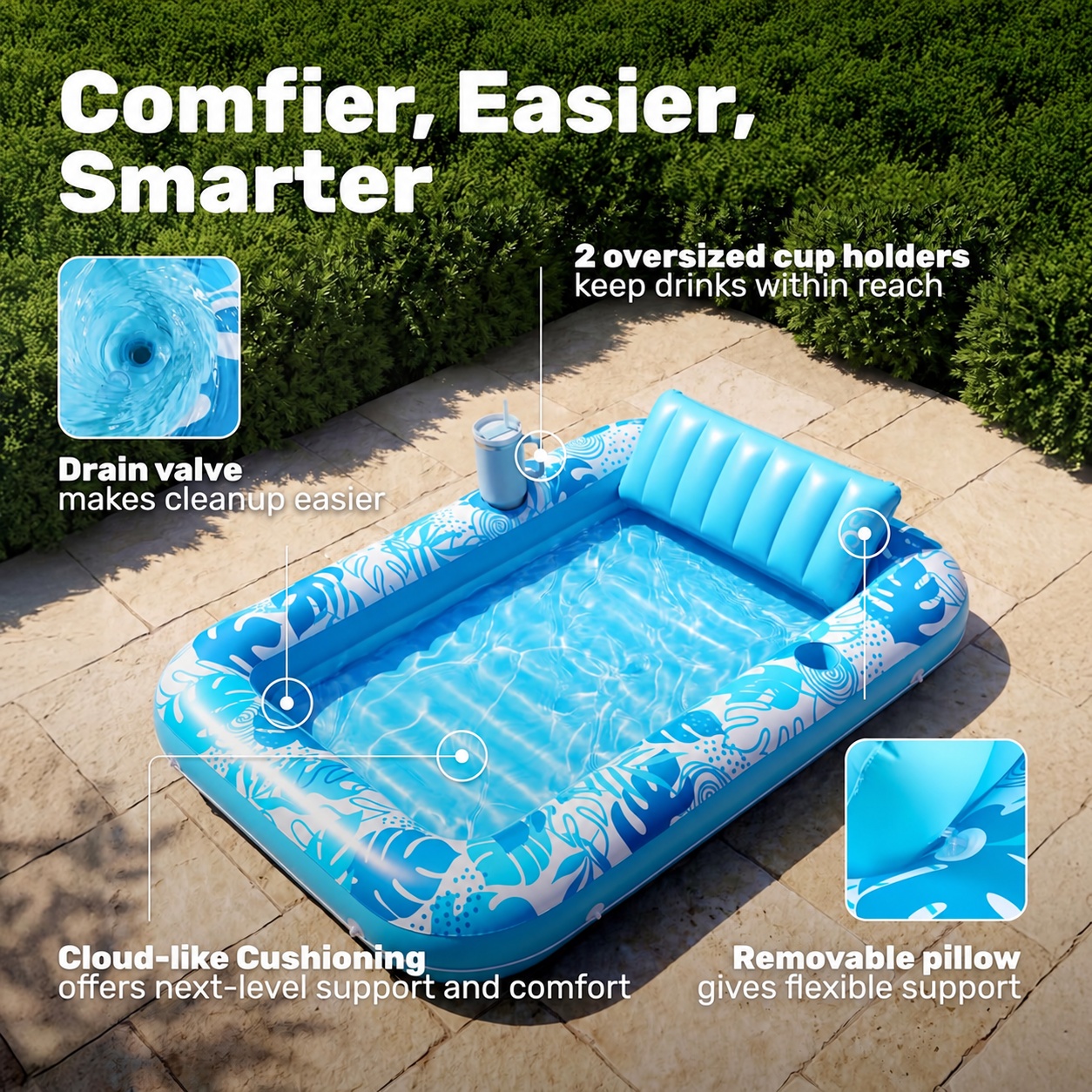 Inflatable Tanning Pool Lounger for Adults | VAYNORI - Image 6