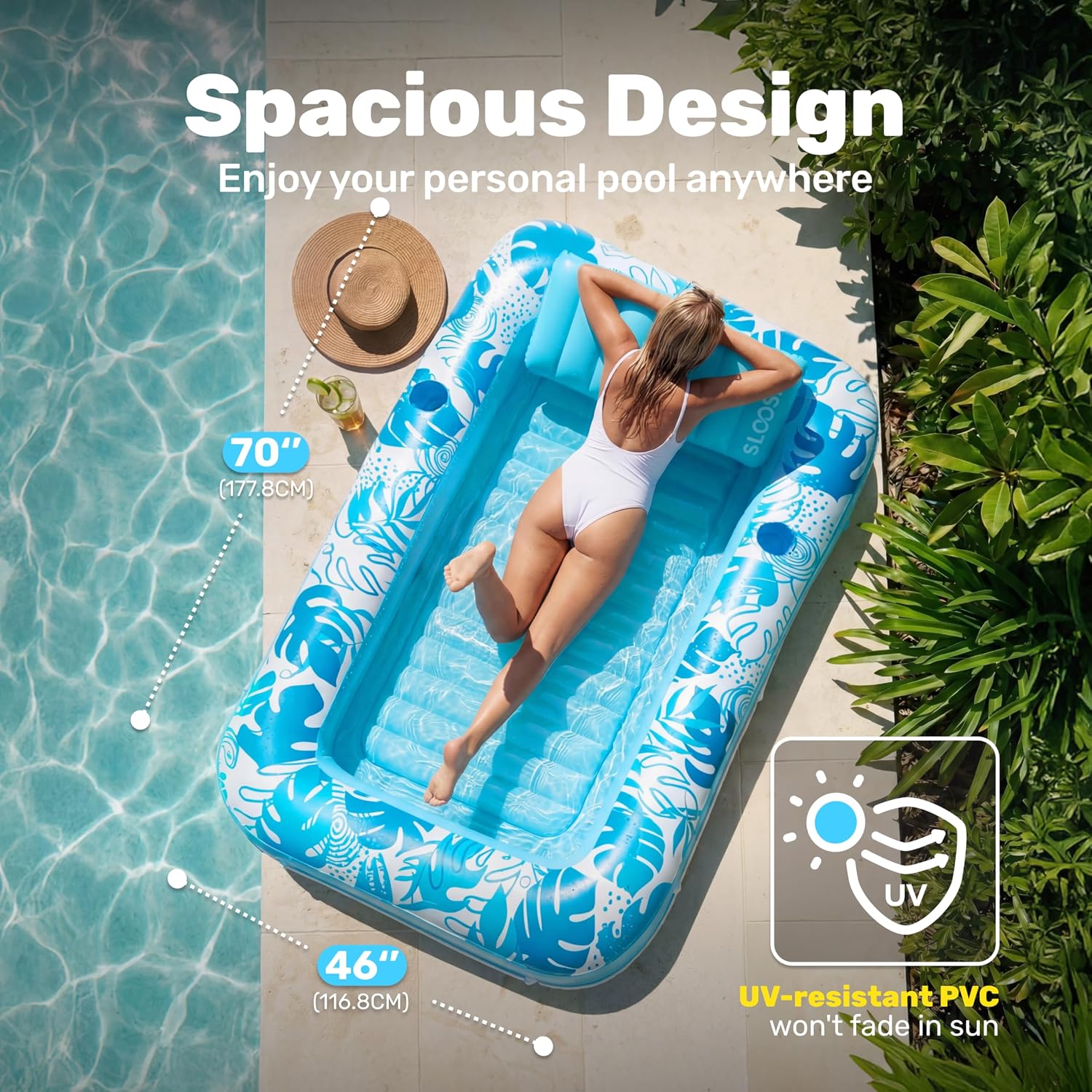 Inflatable Tanning Pool Lounger for Adults | VAYNORI - Image 2