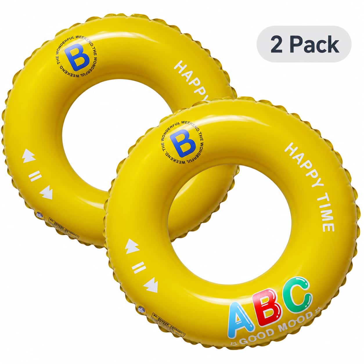 Yellow Inflatable Swim Ring Multipack for Pool Parties - Image 2