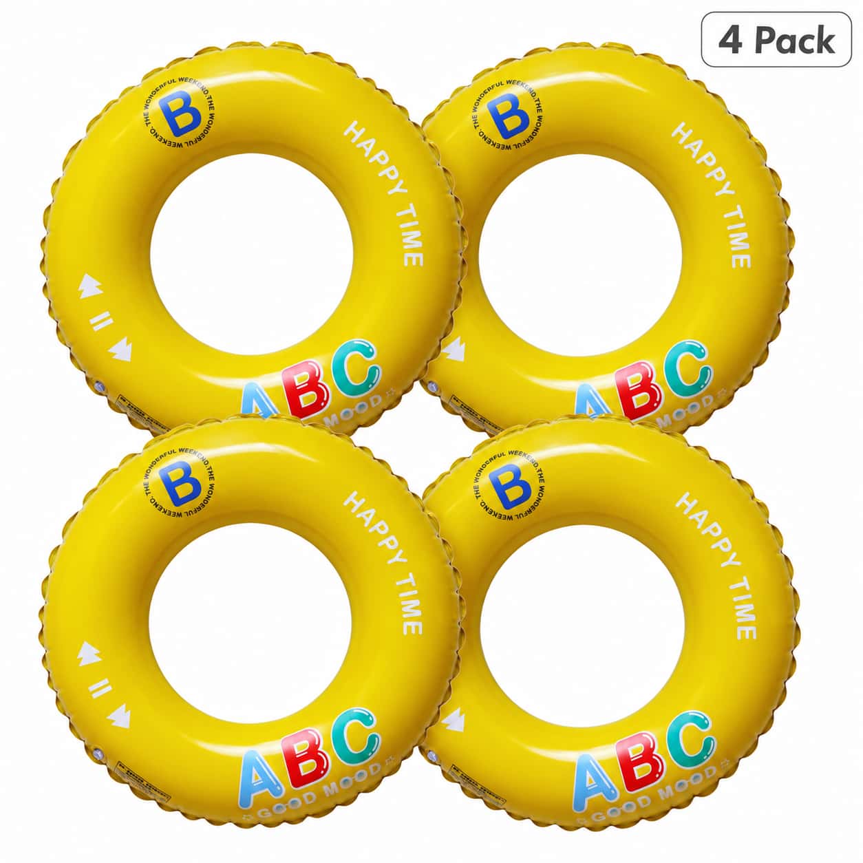 Yellow Inflatable Swim Ring Multipack for Pool Parties - Image 3