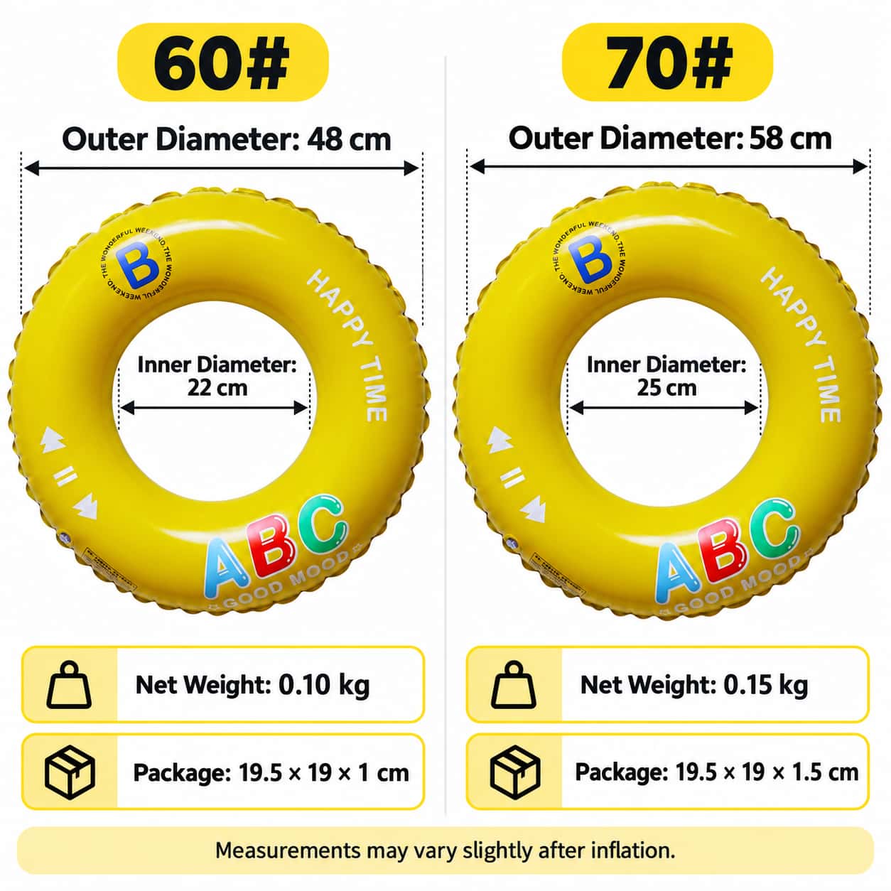 Yellow Inflatable Swim Ring Multipack for Pool Parties - Image 4